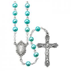  PREMIUM HANDCRAFTED BLUE PEARL BEAD GIFT ROSARY 